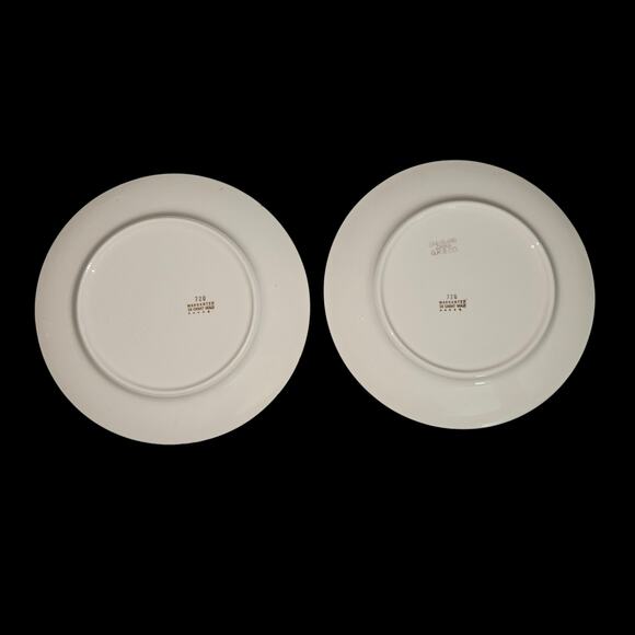 Cleveland China 7" Plates Set of 2 Greek Key 18K Gold Trim G.H.B. Co. Crazing - Picture 6 of 6